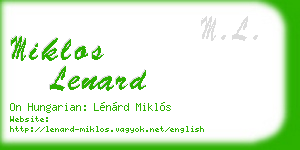 miklos lenard business card